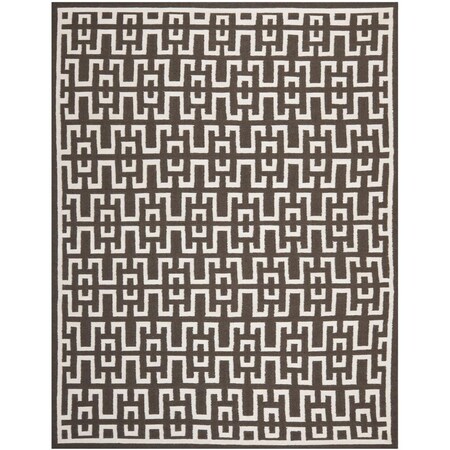 Safavieh 6 x 9 ft. Dhurries Flatweave Rug, Medium Rectangle - Chocolate and Ivory DHU621C-6